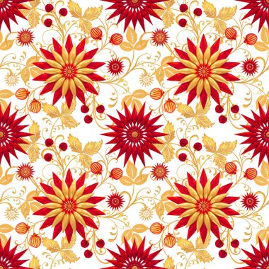 3d render. Altın stilize çiçekler, narin parlak bukleler, paisley element, dikişsiz desen. Oryantal tarzı arabesk. Parlak dantel, Hint salatalık.