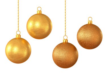 Noel parlak altın top, Noel arka plan, izole.