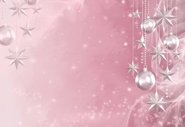 Navidad Suave Pastel Brillante Fondo Año Nuevo Bolas Oro Brillante — Foto de Stock