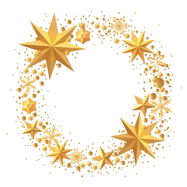 Padrão Ano Novo Tema Natal Ornamento Com Aberturas Douradas Flocos — Fotografia de Stock