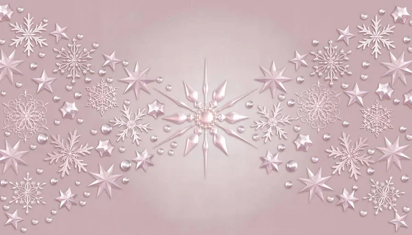 Yılbaşı Parlayan Arka Plan Yeni Yıl Gümüş Kar Tanesi Fantastik — Stok fotoğraf