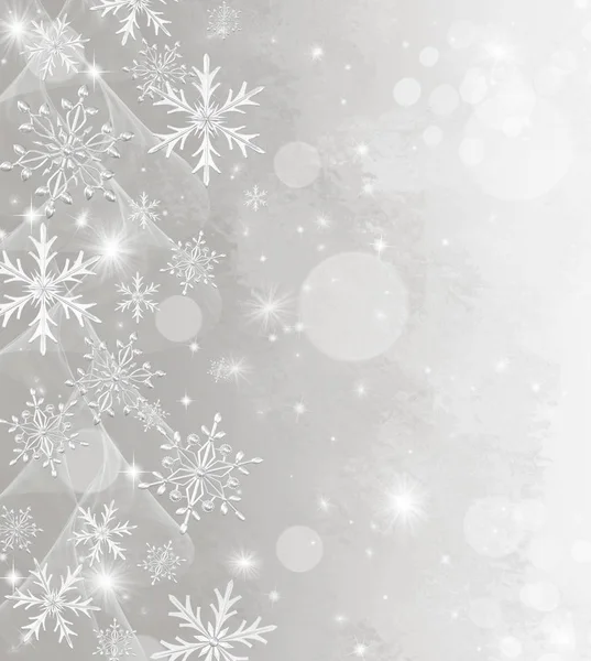 Yılbaşı Parlayan Arka Plan Yeni Yıl Gümüş Kar Tanesi Fantastik — Stok fotoğraf