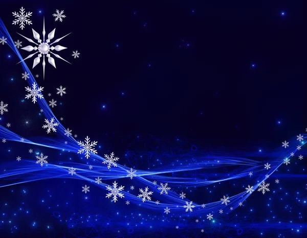 圣诞闪亮的背景新年 银色的雪花 梦幻般的模糊云和天空渐变 柔和的焦点 闪闪发光的星星 燃烧的灯 — 图库照片