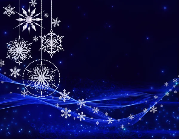 Christmas Shining Bakgrund Nyår Silver Snowflake Fantastiska Suddiga Moln Och — Stockfoto