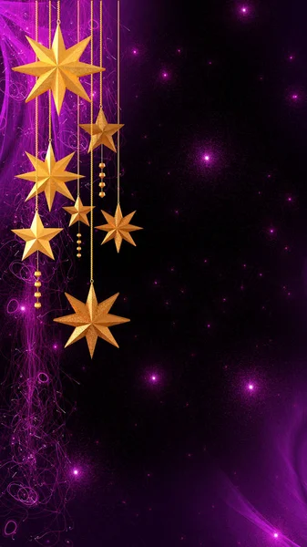 クリスマス輝く背景新年 金のボール 幻想的なぼやけた雲と空のグラデーション ソフトフォーカス グランジテクスチャ 輝く輝く星 カール 燃えるライト レンダリング — ストック写真