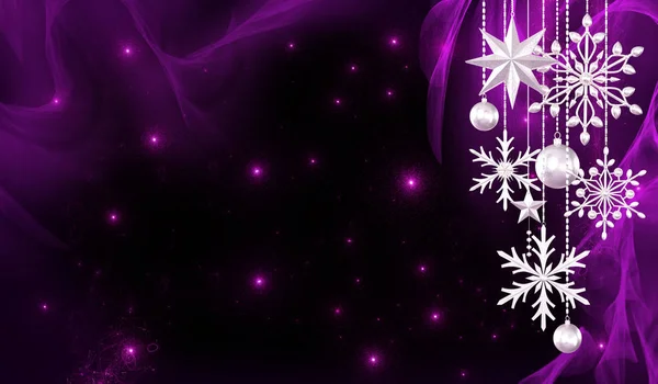 Karácsonyi Fényes Háttér Szilveszter Ezüst Golyó Fantasztikus Homályos Felhő Gradiens — Stock Fotó