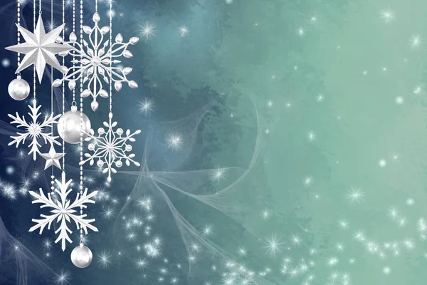 Christmas Shining Background New Year Silver Balls Fantastic Blurred Cloud — Stock Photo, Image