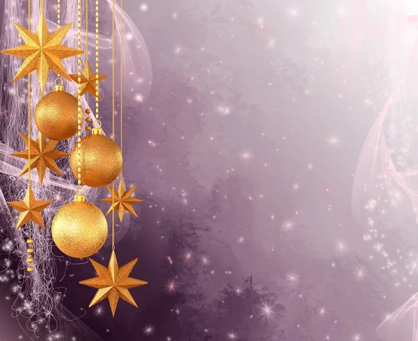 Natal Pastel Macio Brilhante Fundo Ano Novo Bolas Douradas Brilhantes — Fotografia de Stock