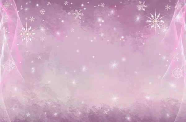 Різдвяні Блискучі Фон Новий Рік Срібні Сніжинки Фантастичні Розмитий Хмара — стокове фото