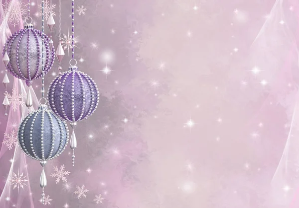 Weihnachten Glänzender Hintergrund Neujahr Silberne Schneeflocke Fantastischer Verschwommener Wolken Und — Stockfoto