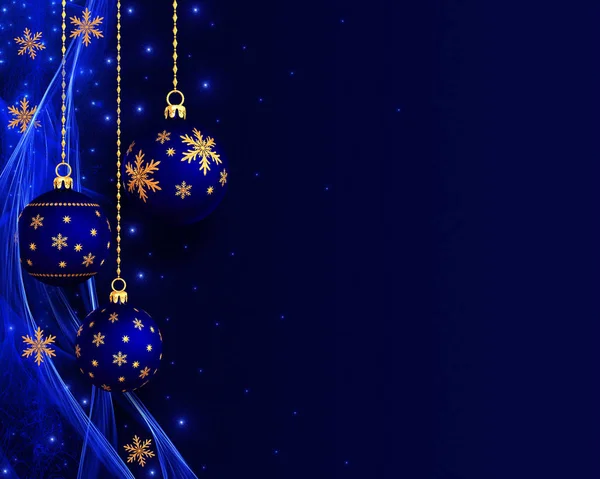 Kerst Glanzende Achtergrond Nieuwjaar Gouden Sneeuwvlok Fantastische Wazig Wolk Hemel — Stockfoto