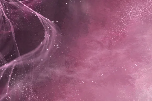 Soyut rüya arka plan, fantastik bulanık bulut ve gökyüzü degrade, yumuşak odak, grunge doku, pastel vanilya pembe tonları, parıldayan köpüklü yıldızlar, Noel desenleri.