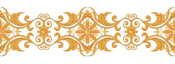 Kusursuz Desen Altın Desenli Bukleler Doğu Tarzı Arabesk Parlak Dantel — Stok fotoğraf