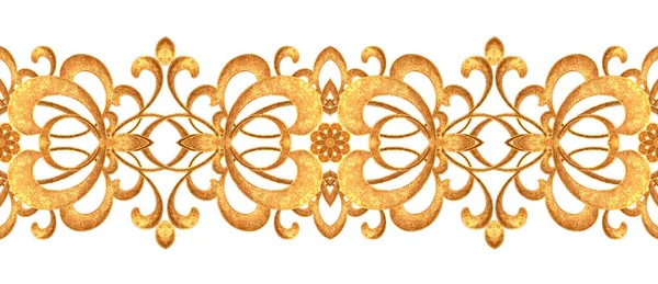 Płynny Wzór Złote Loki Teksturowane Arabeska Orientalnym Stylu Wspaniała Koronka — Zdjęcie stockowe