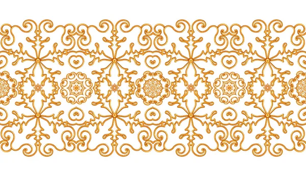 Naadloos Patroon Gouden Krullen Met Textuur Oosterse Stijl Arabesken Briljant — Stockfoto