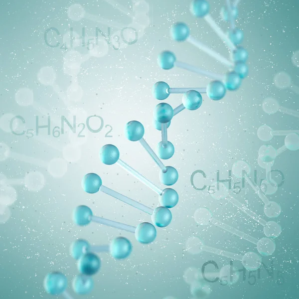 의학적 추상적 개념적 Dna Rna 요소의 생물학적 렌더링 — 스톡 사진