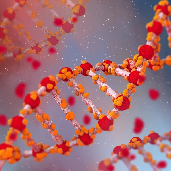 의학적 추상적 개념적 유전적 렌더링에 영향을 Dna — 스톡 사진