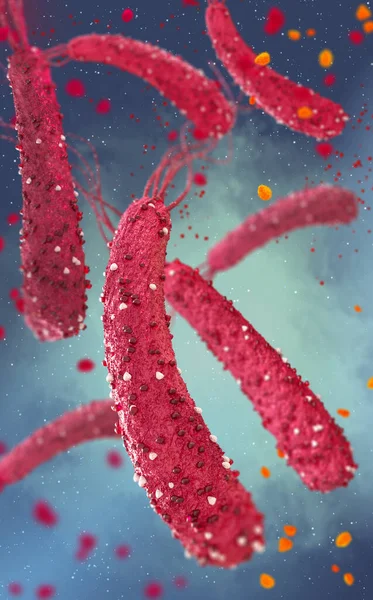 Dangerous Pathogenic Bacteria Helicobacter Pylori Pathogen Stomach Infection Medical Abstract — Stock Photo, Image