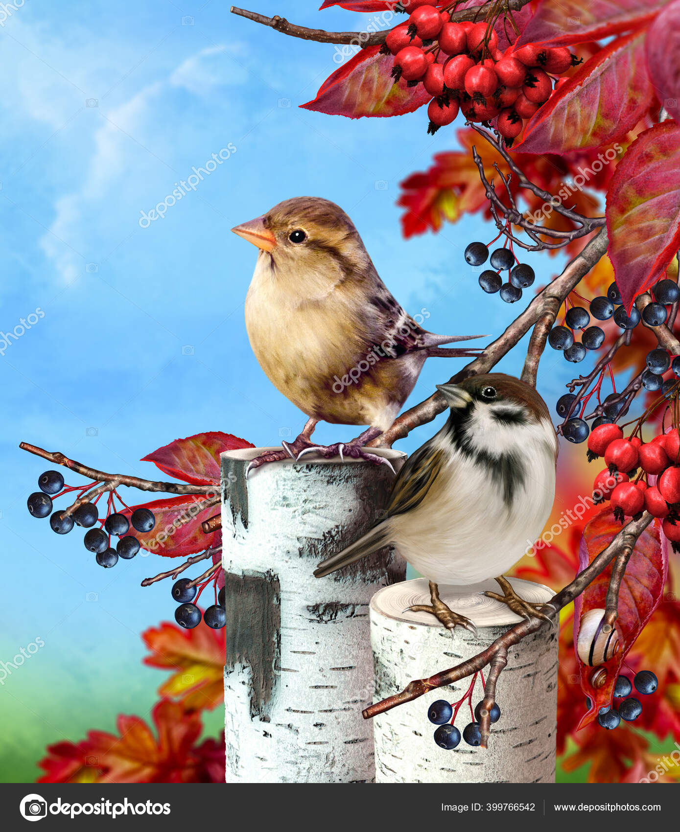 Осенние Птицы Фото