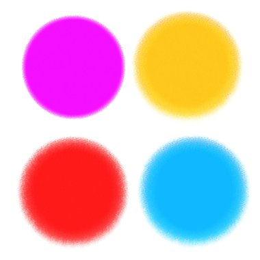 Soyut illüstrasyon, yuvarlak şekilli suluboya lekesi, izole edilmiş.