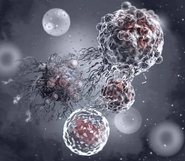 Tıbbi Bilimsel Kavramlar Kötü Huylu Kötü Huylu Kanser Hücreleri Boyutlu Telifsiz Stok Imajlar