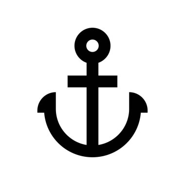 beyaz arkaplanda izole edilmiş çapa simgesi vektörü.