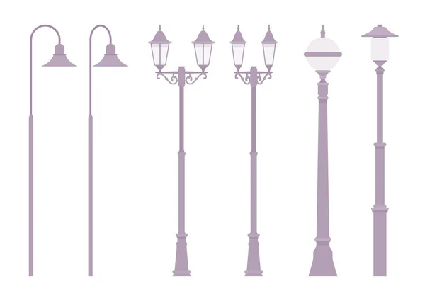 Lampadaire rétro argent — Image vectorielle