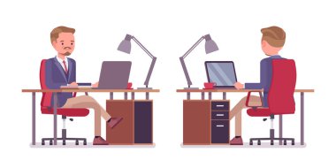Erkek Ofis Sekreter bilgisayar iş ile meşgul