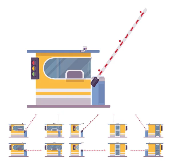 Cabina Peaje Con Barrera Puerta Carretera Autopista Puente Para Que — Vector de stock