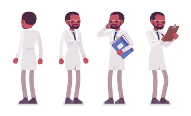 Erkek siyah bilim adamı ayakta