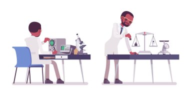 Ölçme erkek siyah bilim adamı