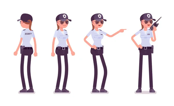 Mujer guardia de seguridad — Vector de stock