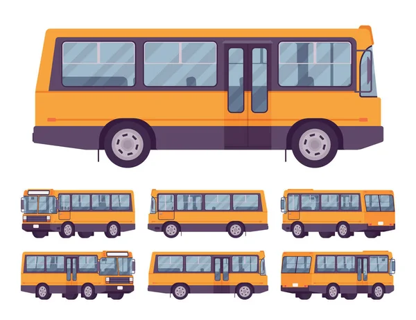 Yellow bus set — Stock Vector