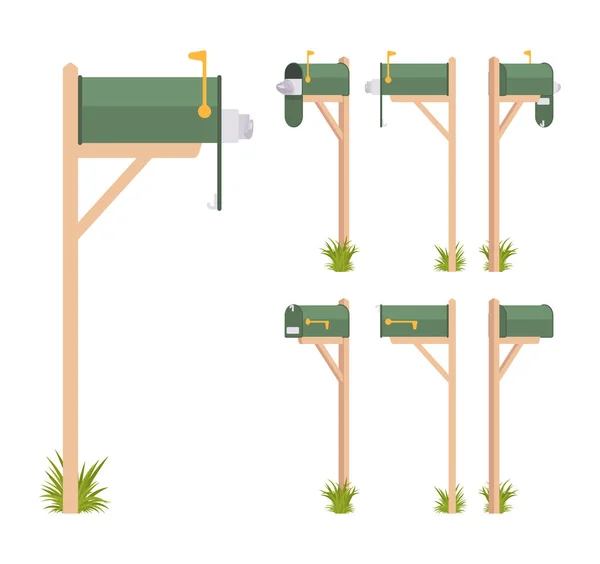 Groene postvak instellen — Stockvector