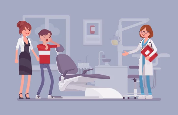 Visite chez le dentiste — Image vectorielle