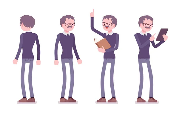 Profesor masculino de pie — Vector de stock