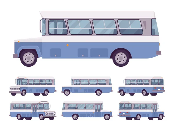 Μπλε αναδρομικό λεωφορείο — Διανυσματικό Αρχείο
