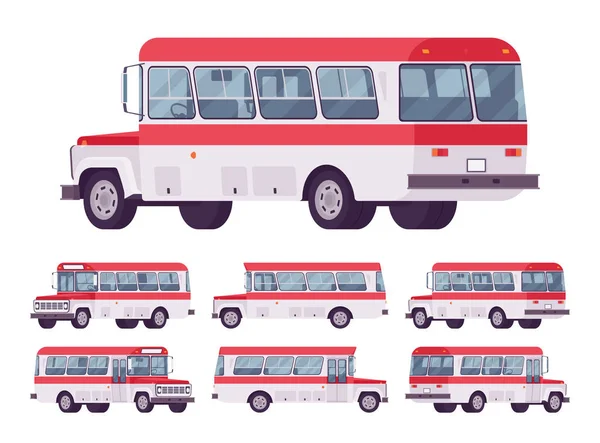 Roter Retro-Bus — Stockvektor