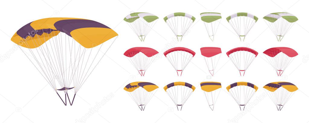 Parachute equipment set