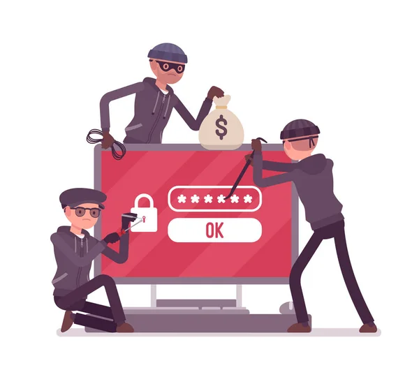 Perigo de hacking de senha —  Vetores de Stock