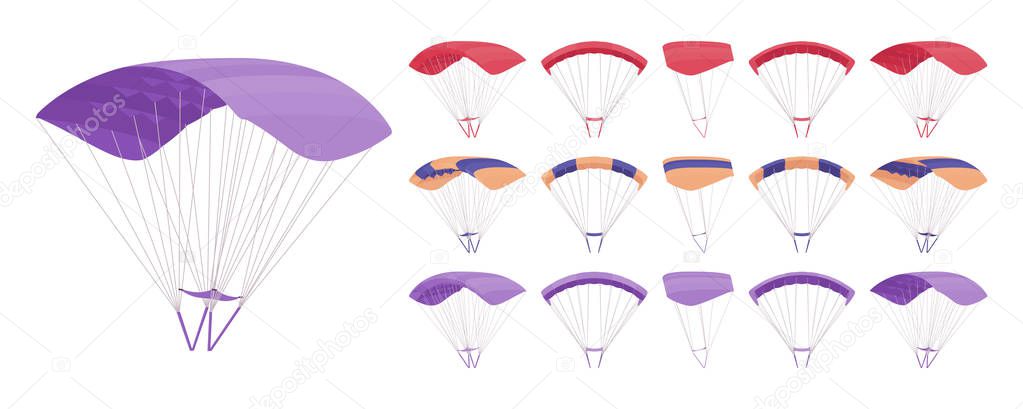 Parachute equipment set