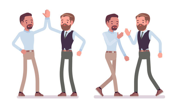 Men friendly greeting