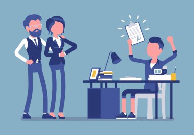 Öğrenci çocuk mükemmel bir işareti ile mutlu