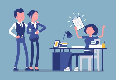 Öğrenci kız mükemmel bir işareti ile mutlu