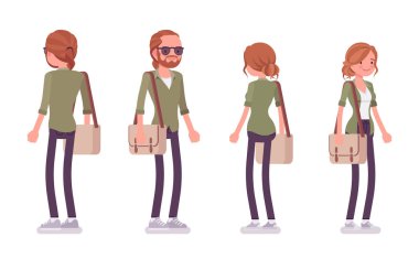 Kızıl saçlı delikanlı ve duran kadın