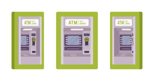 Χτισμένο σε έναν πράσινο τοίχο ATM — Διανυσματικό Αρχείο