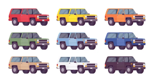 SUV, offroad ambientado en colores brillantes — Vector de stock