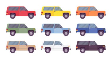 SUV, offroad parlak renklerde ayarla