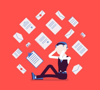 Evrak aşırı ve ofis çalışanı