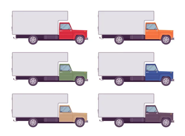 Caminhão frigorífico definido em cores brilhantes —  Vetores de Stock